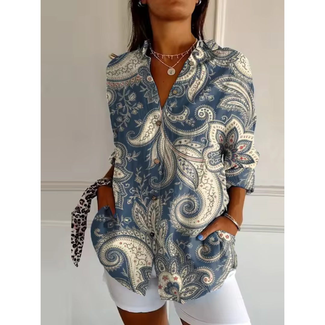 Women's Floral Button-Up Blouse