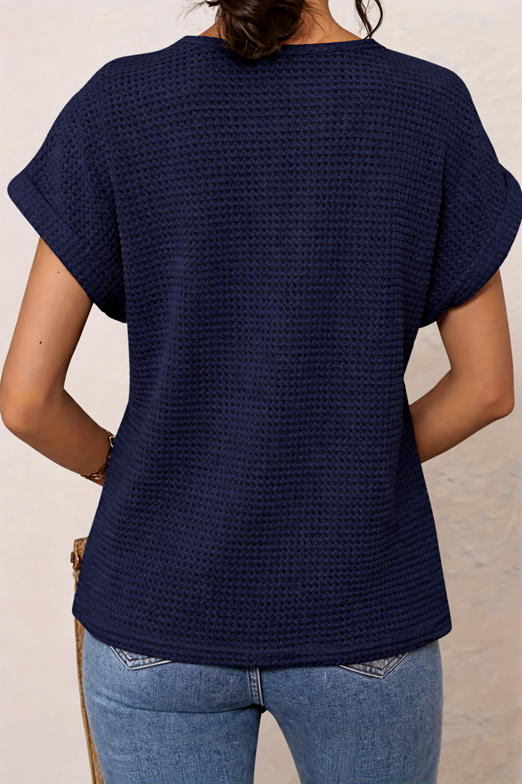 Rosa™ | Top with Round Neck and Lace Trim