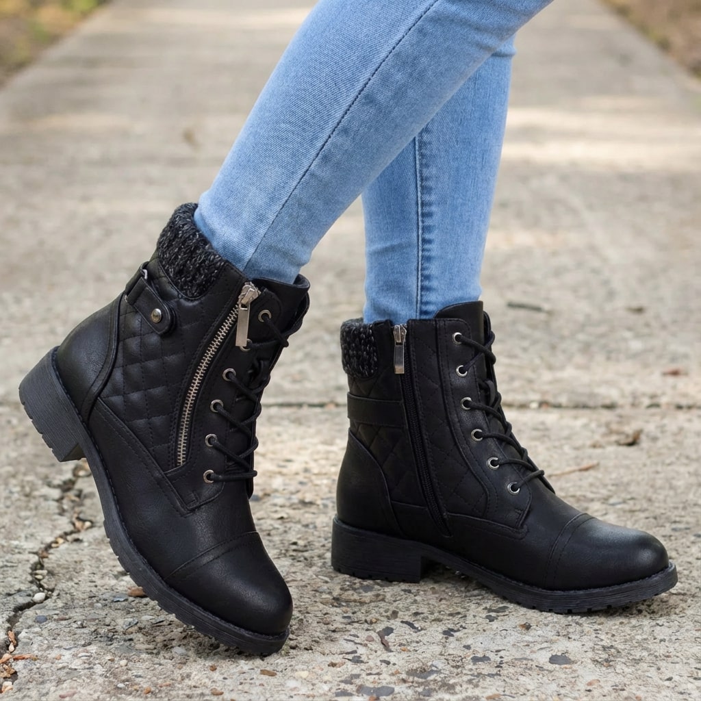 Ancona Faux Leather Ankle Boots
