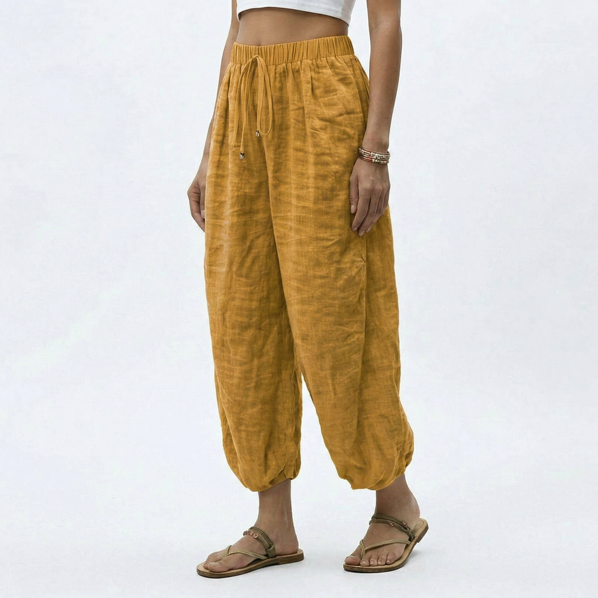Elara Linen-Blend Wide-Leg Pants