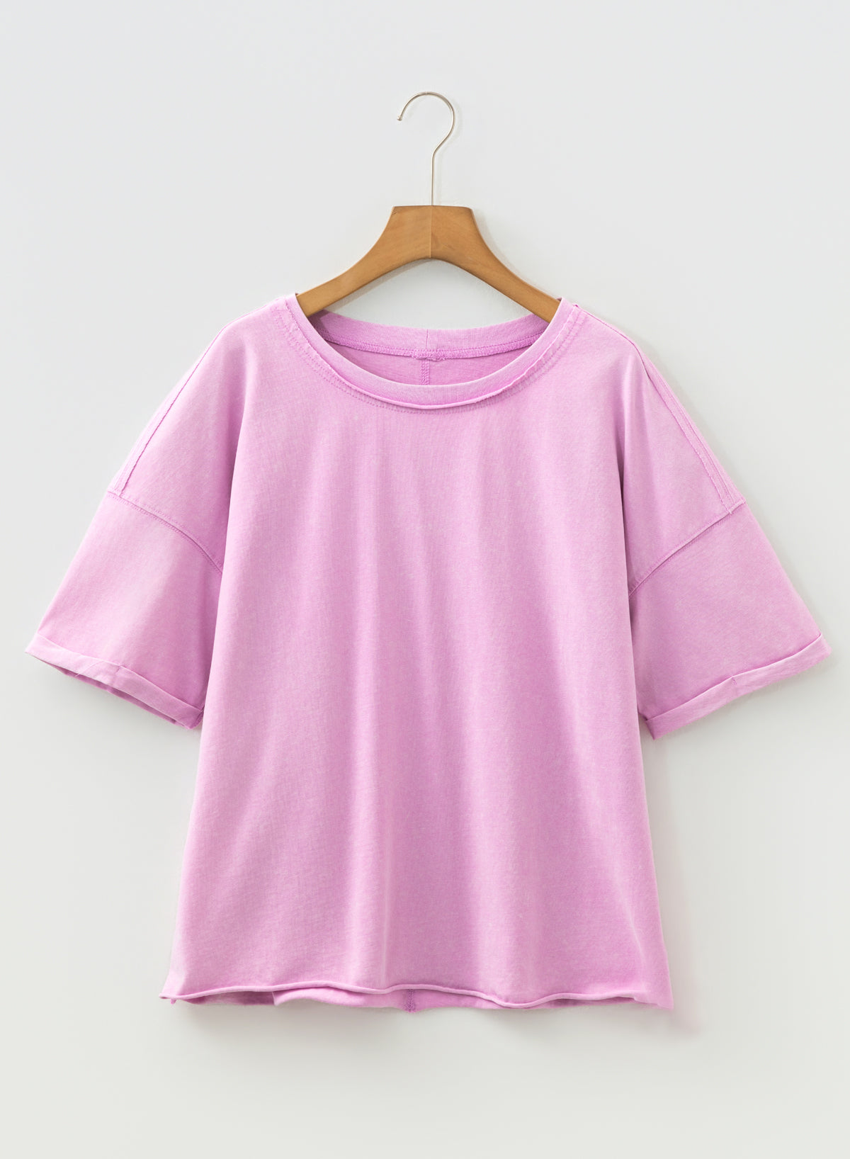 Wide T-shirt with mineral wash and dropped shoulder