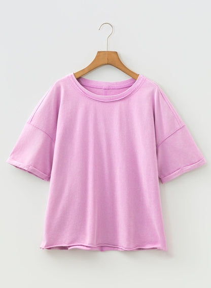 Wide T-shirt with mineral wash and dropped shoulder