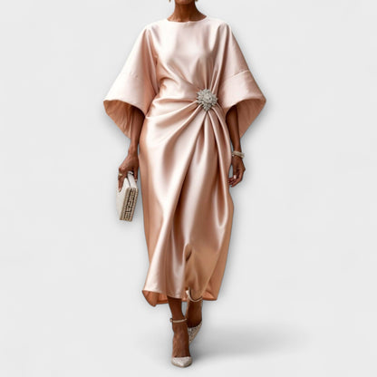 Elegant Shimmer Satin Maxi Dress for Special Occasions