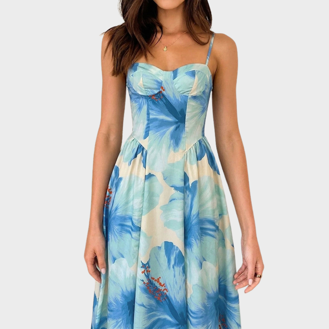 Audrey Floral Print Dress for Women - Ideal for Events and Gatherings