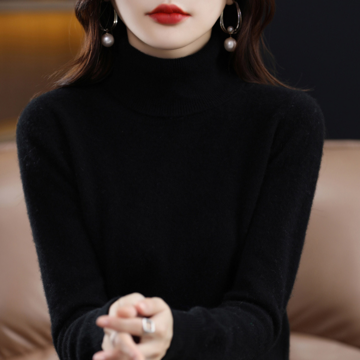 Elena Cashmere-Feel Turtleneck