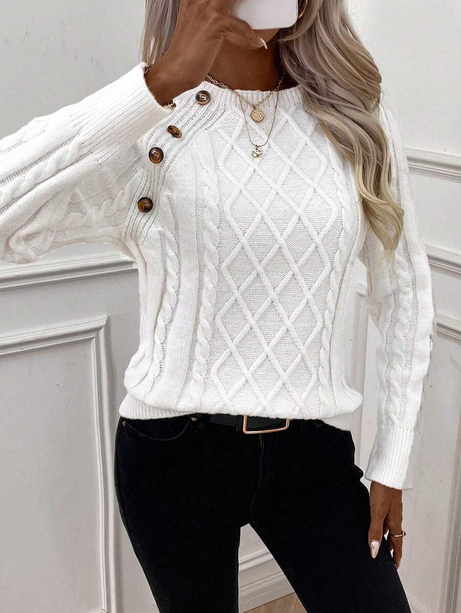 Betsy™ | Button-Detail Cable Jumper