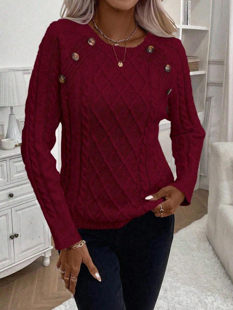 Betsy™ | Button-Detail Cable Jumper