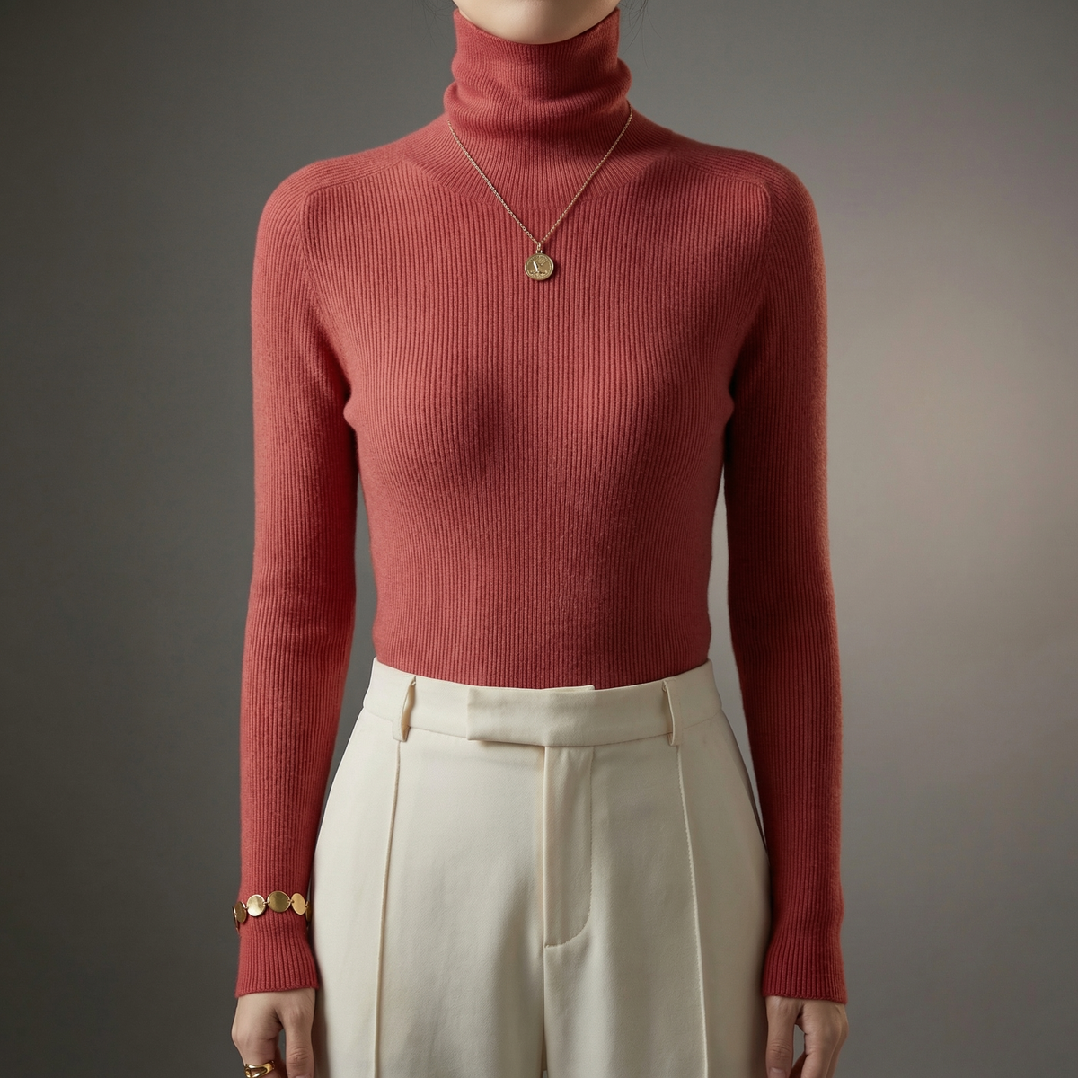 Mila Cashmere-Feel Turtleneck