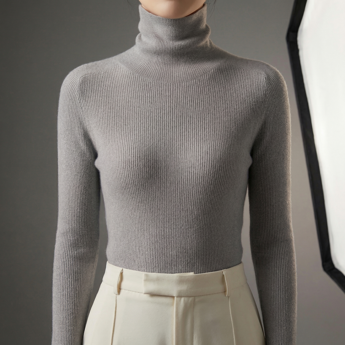 Mila Cashmere-Feel Turtleneck