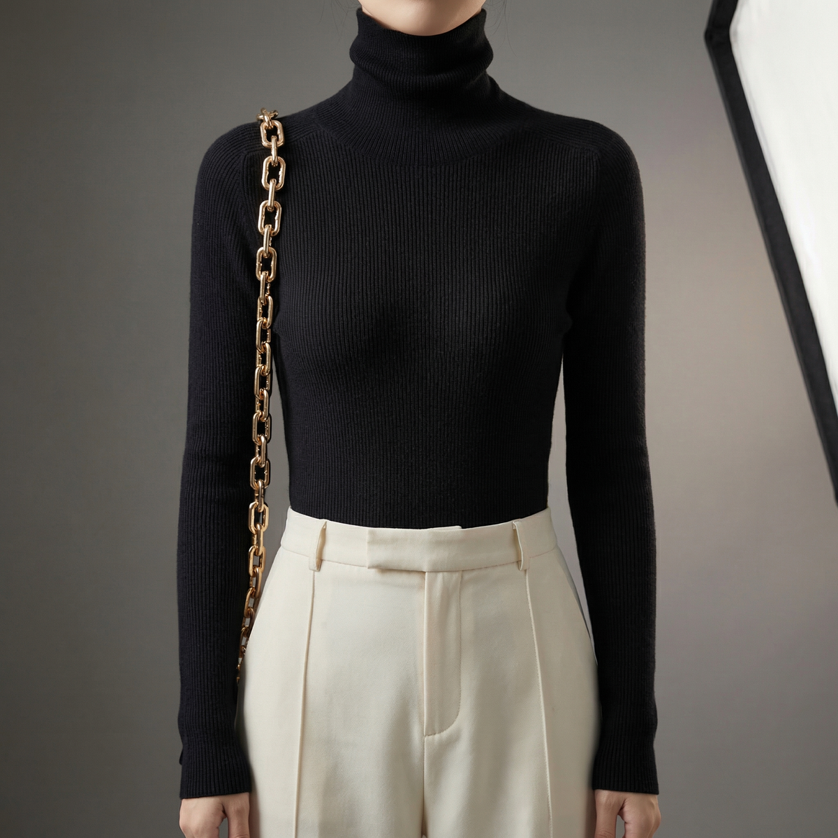 Mila Cashmere-Feel Turtleneck