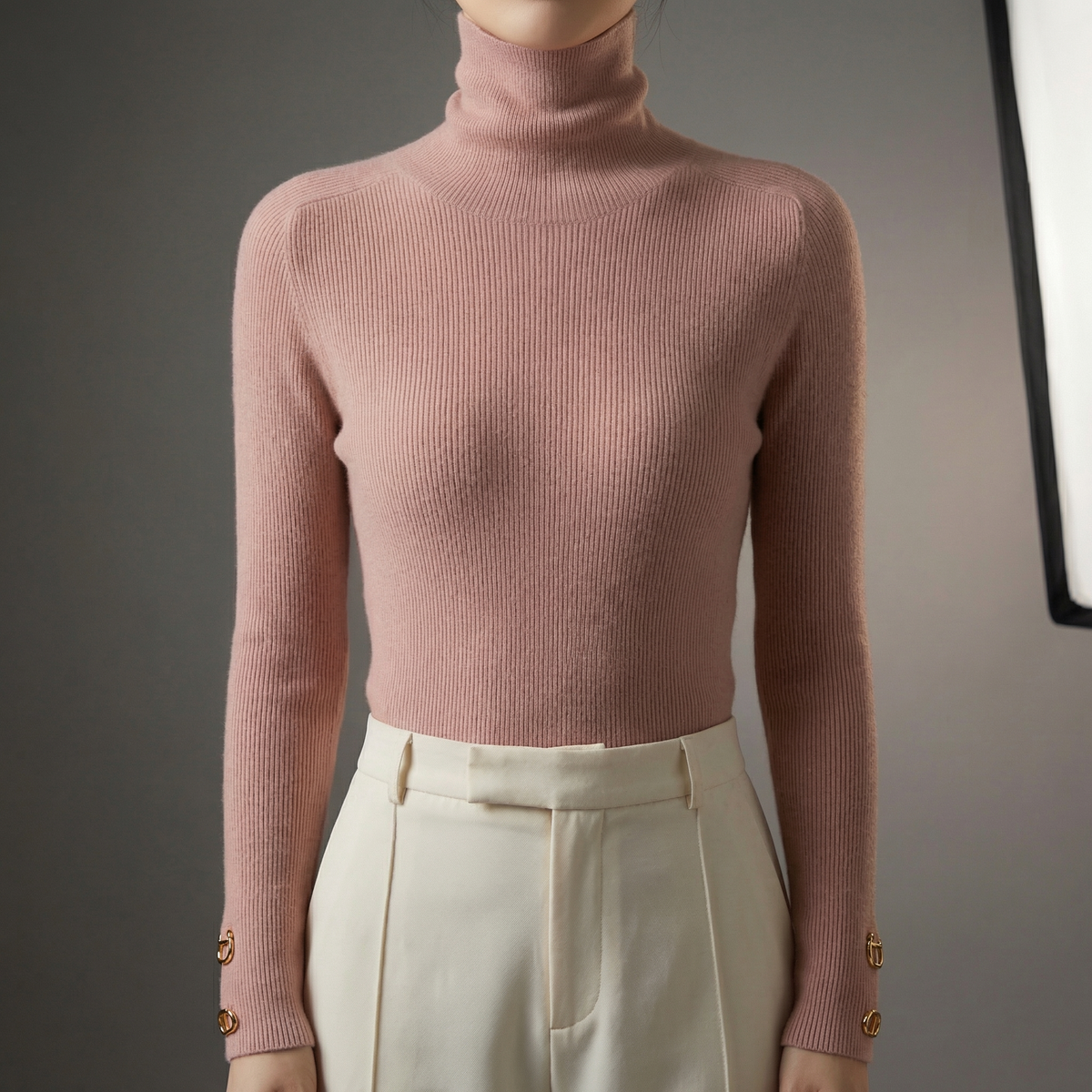 Mila Cashmere-Feel Turtleneck