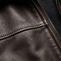 Men's Faux-Leather Zip Jacket, Shirt-Collar Cool-Season Coat