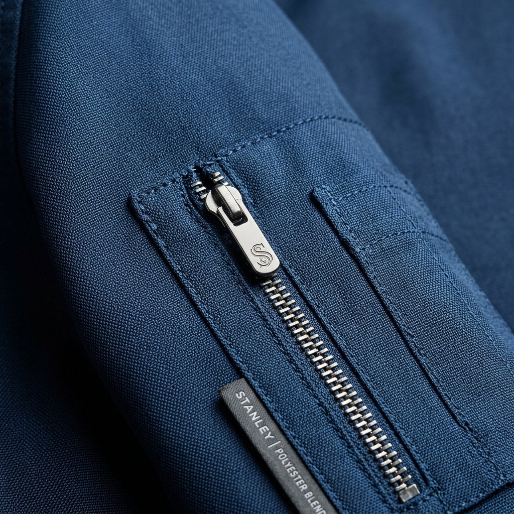 Men's Lightweight Woven Bomber Jacket, Rib Collar and Sleeve Zip