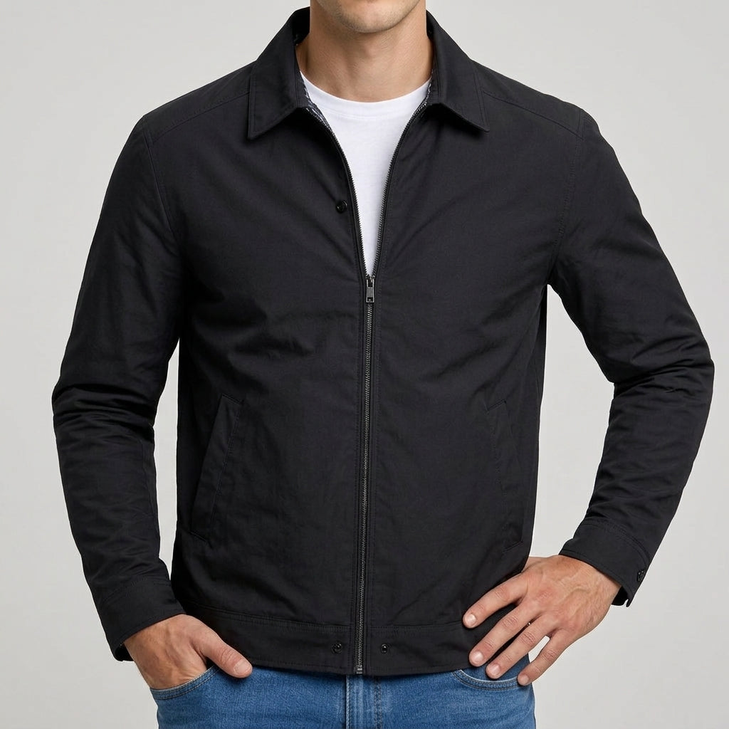 Bennett Check-Lined Harrington Jacket