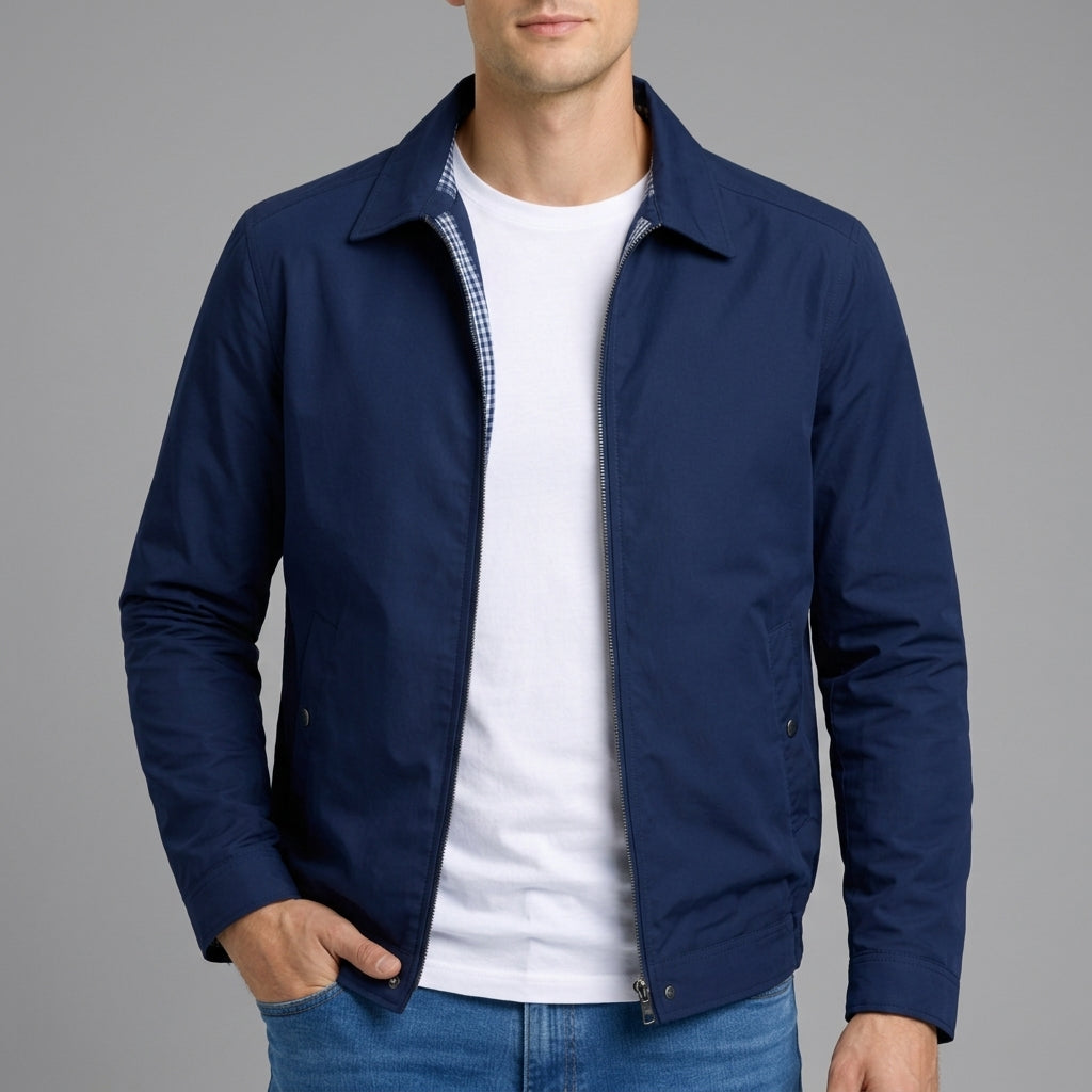 Bennett Check-Lined Harrington Jacket