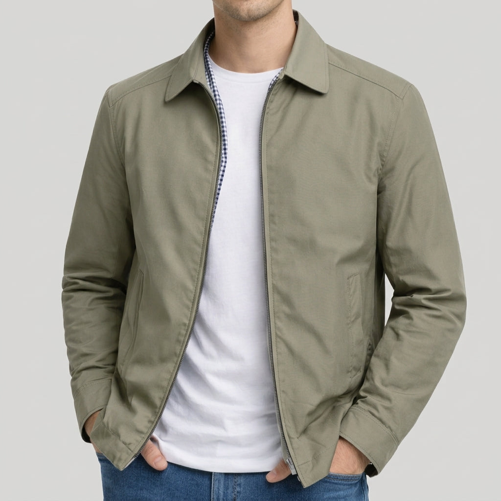 Bennett Check-Lined Harrington Jacket