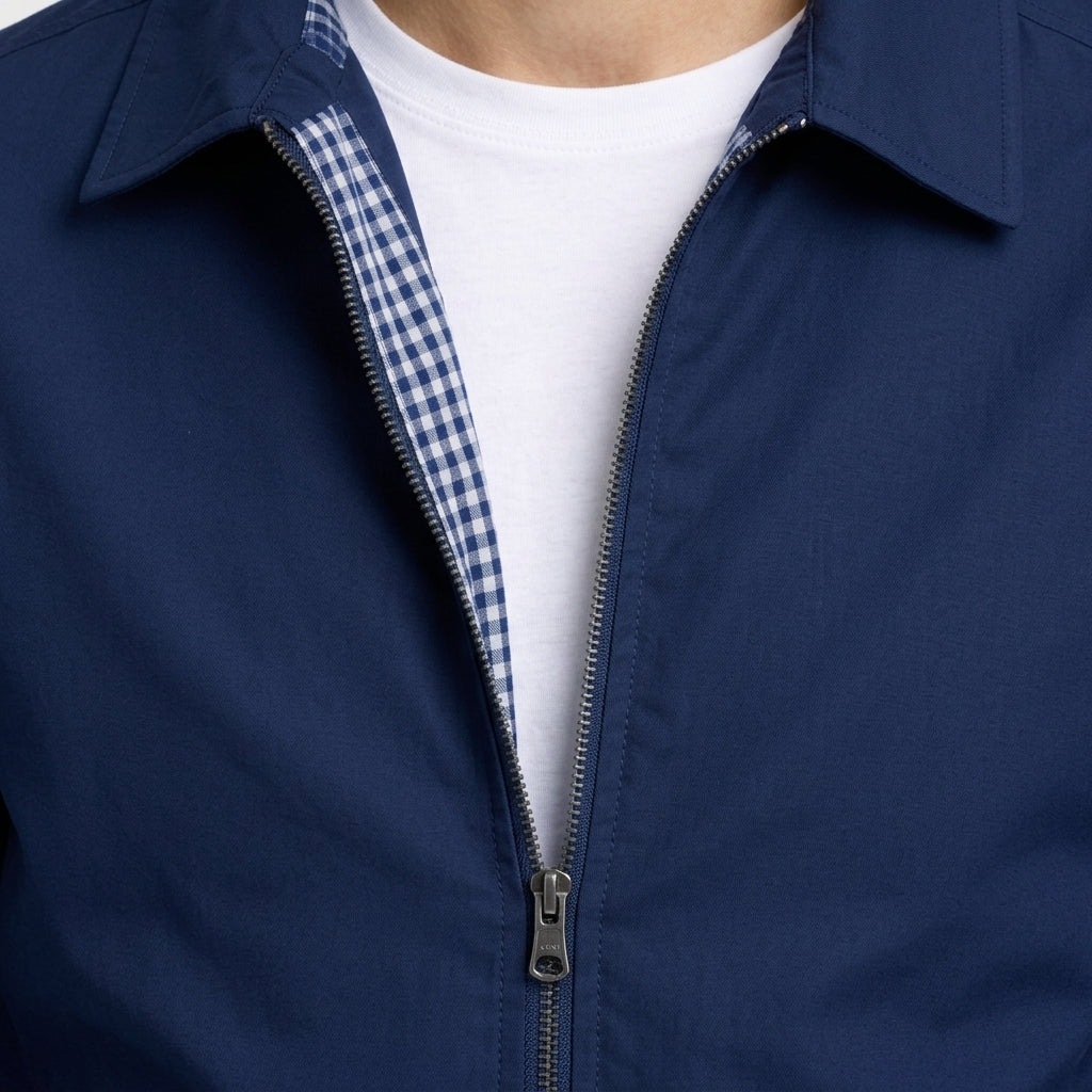 Bennett Check-Lined Harrington Jacket