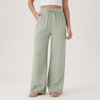 Marisol Linen-Feel Wide-Leg Pants