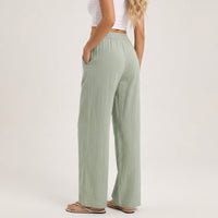 Marisol Linen-Feel Wide-Leg Pants