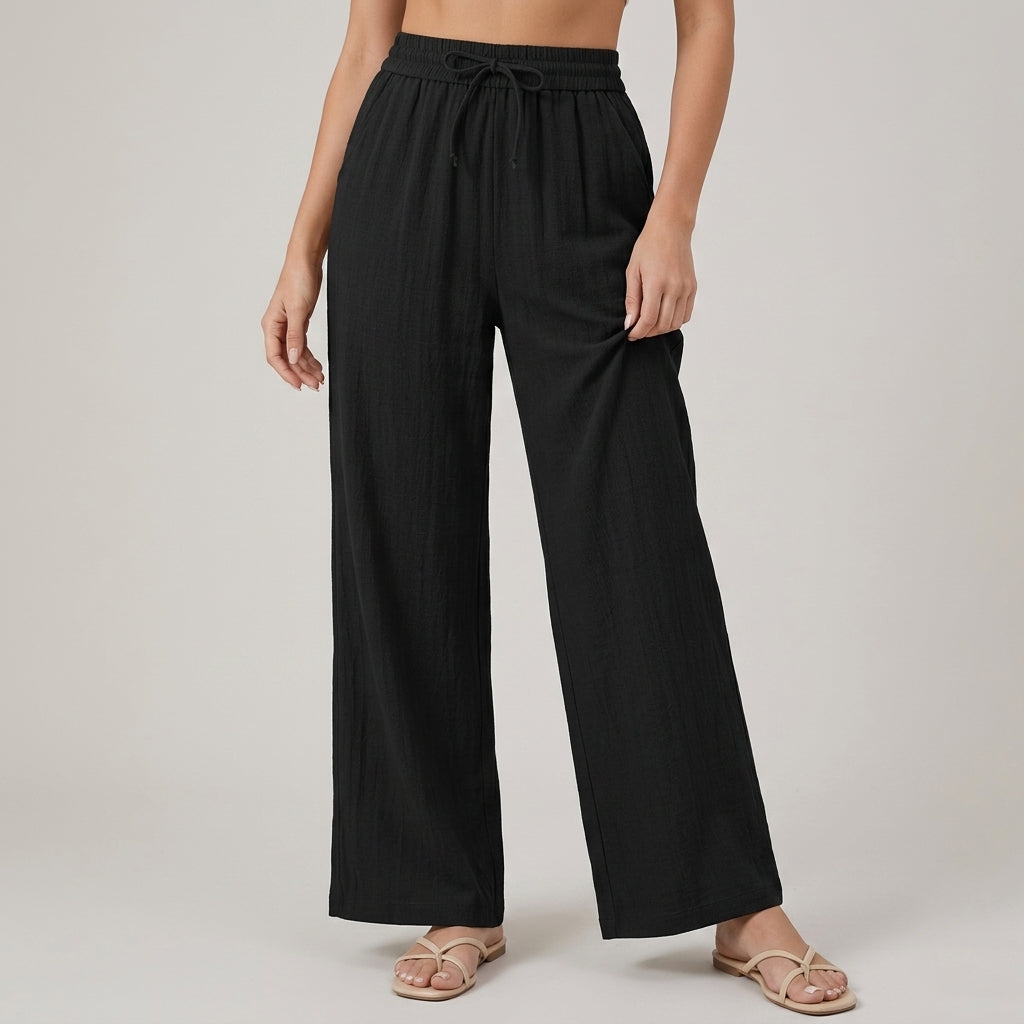 Marisol Linen-Feel Wide-Leg Pants