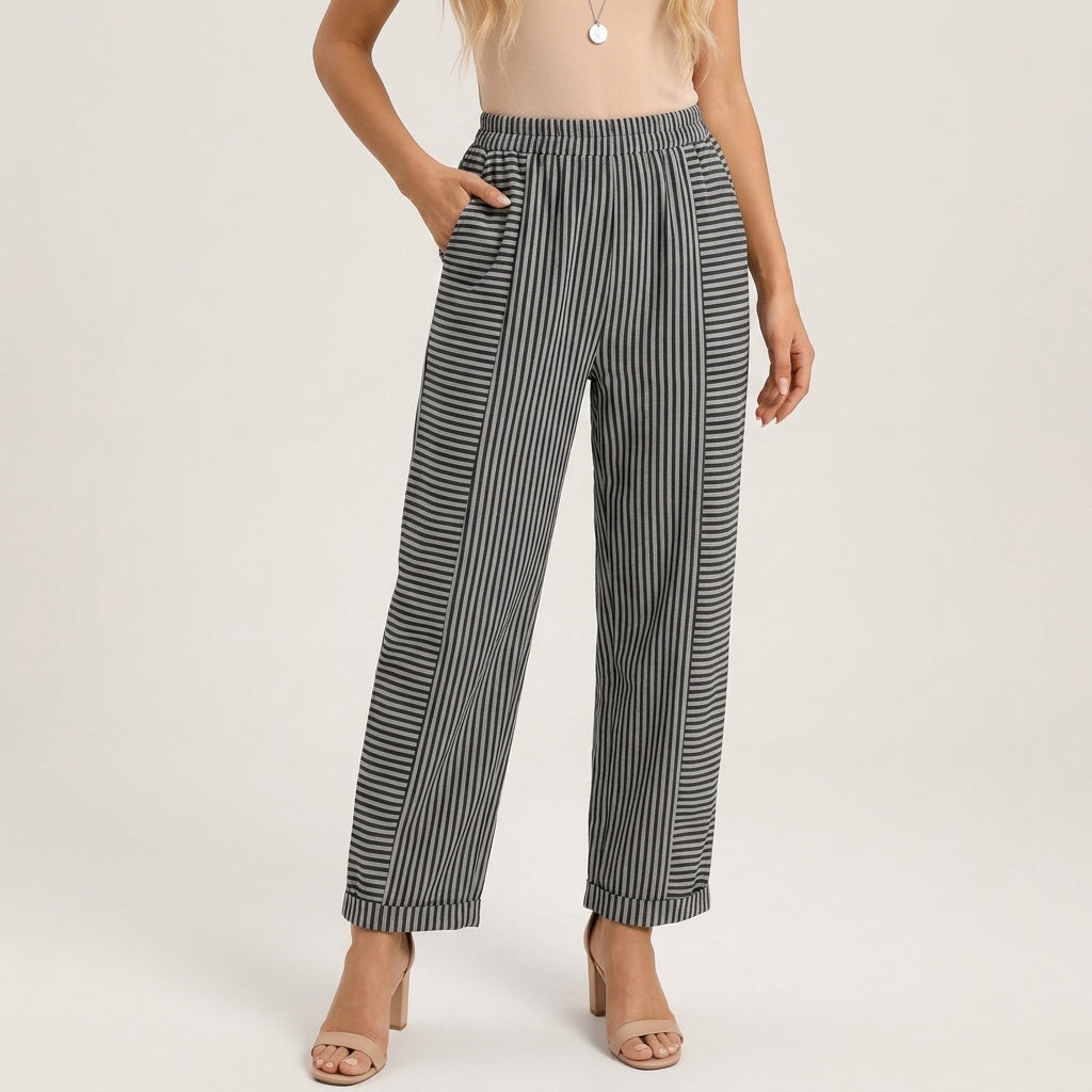 Isla Striped Wide-Leg Pants