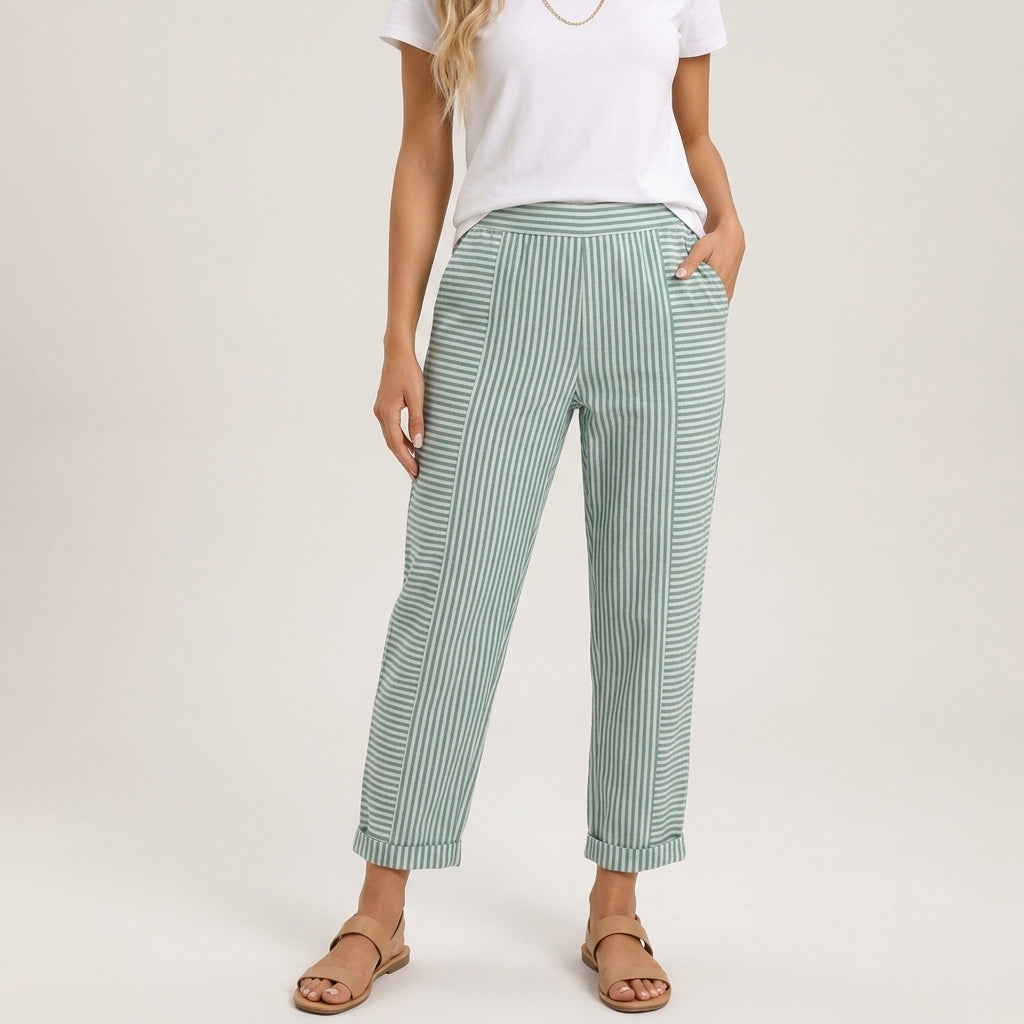 Isla Striped Wide-Leg Pants