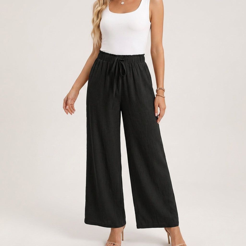 Solana Linen Wide-Leg Pants