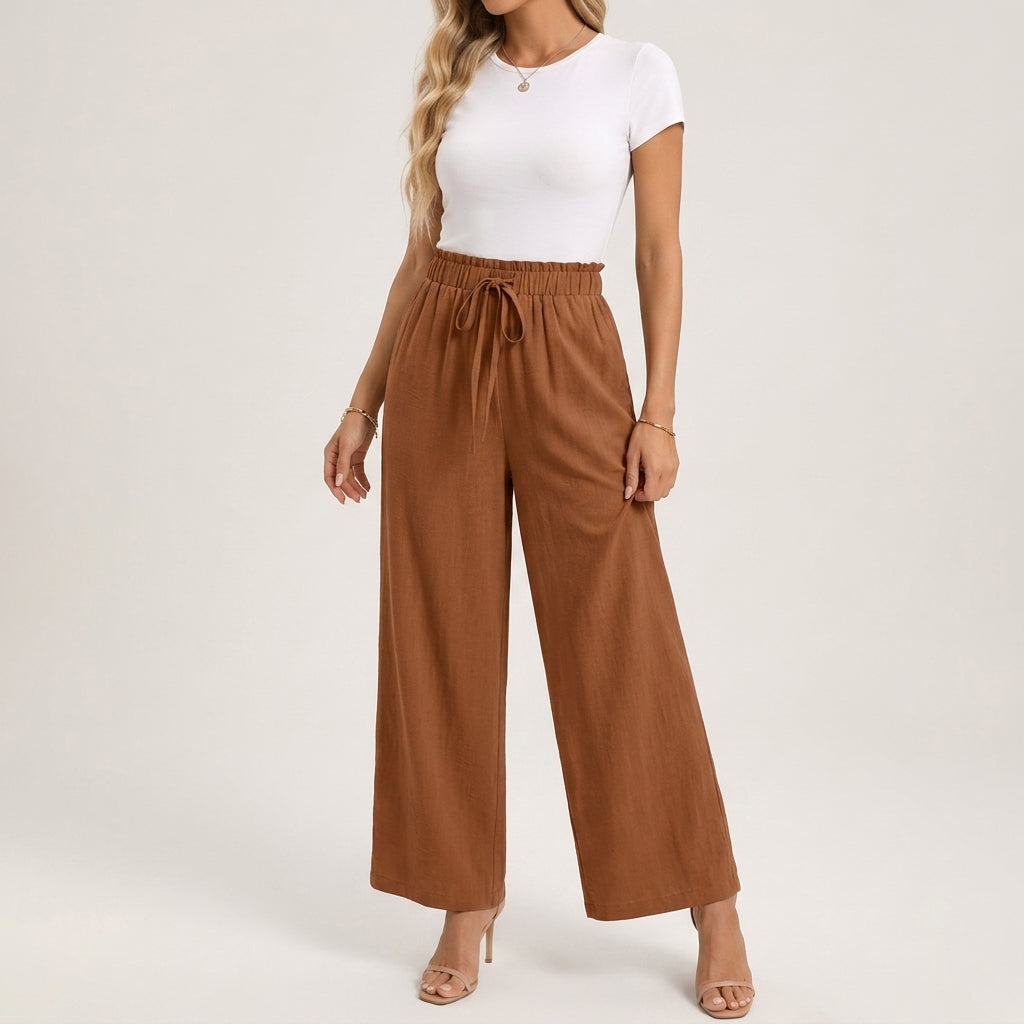 Solana Linen Wide-Leg Pants