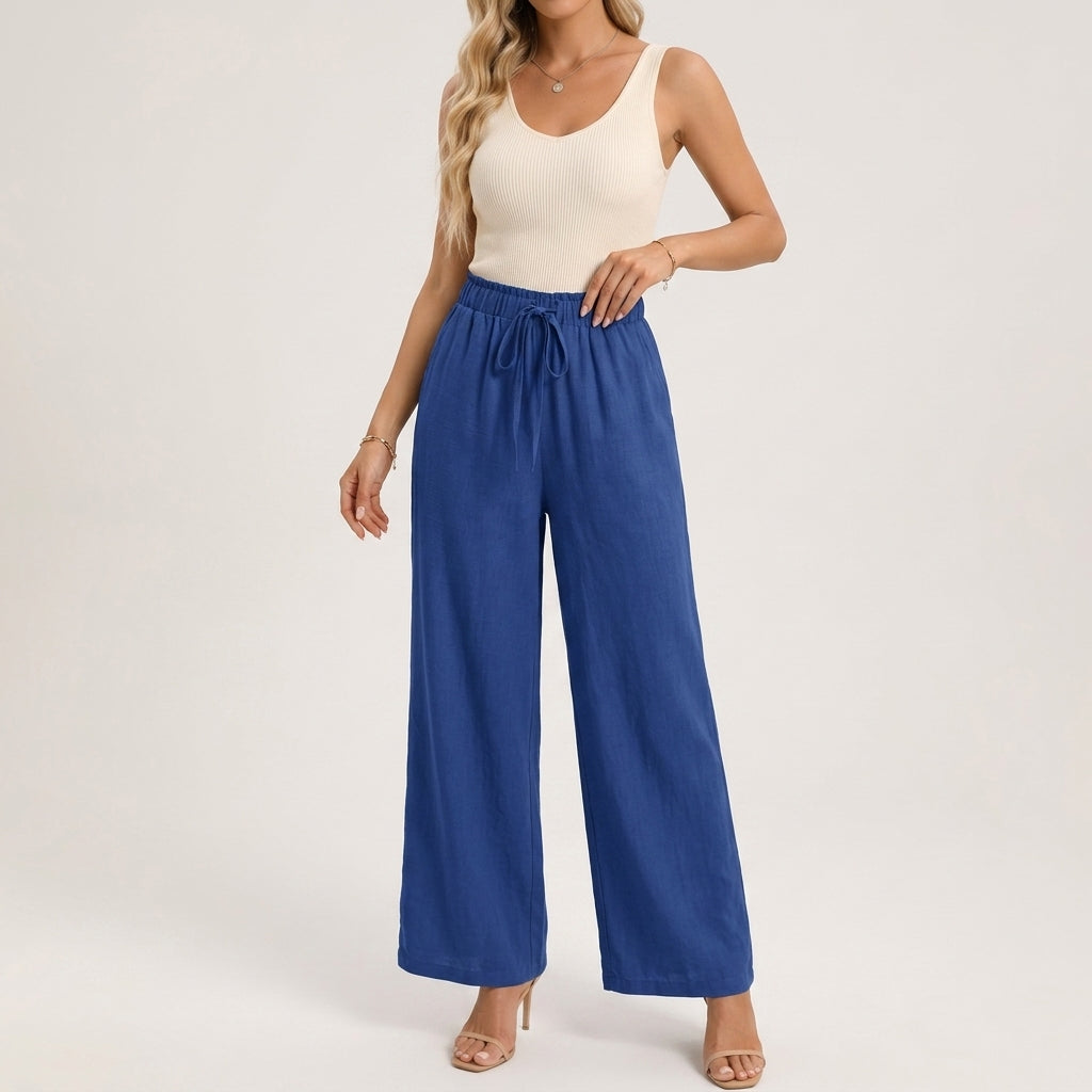 Solana Linen Wide-Leg Pants