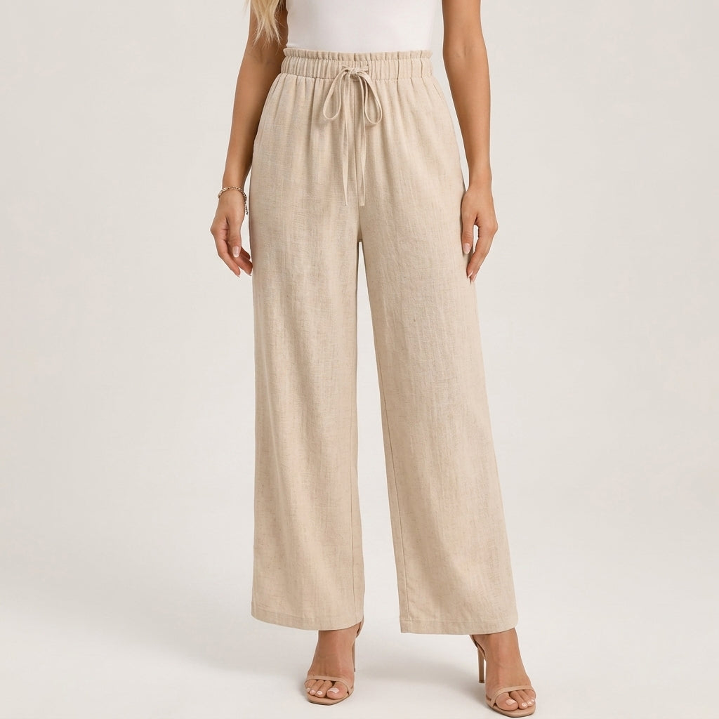 Solana Linen Wide-Leg Pants