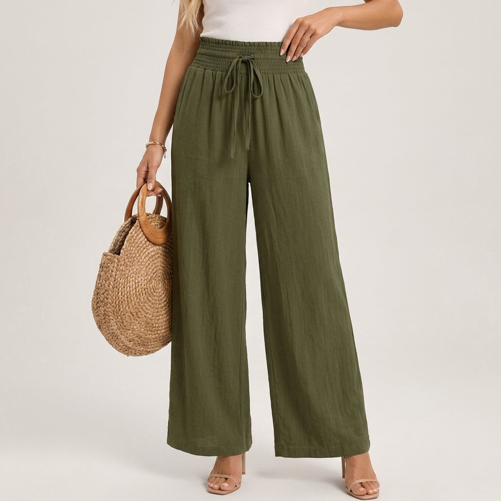 Solana Linen Wide-Leg Pants
