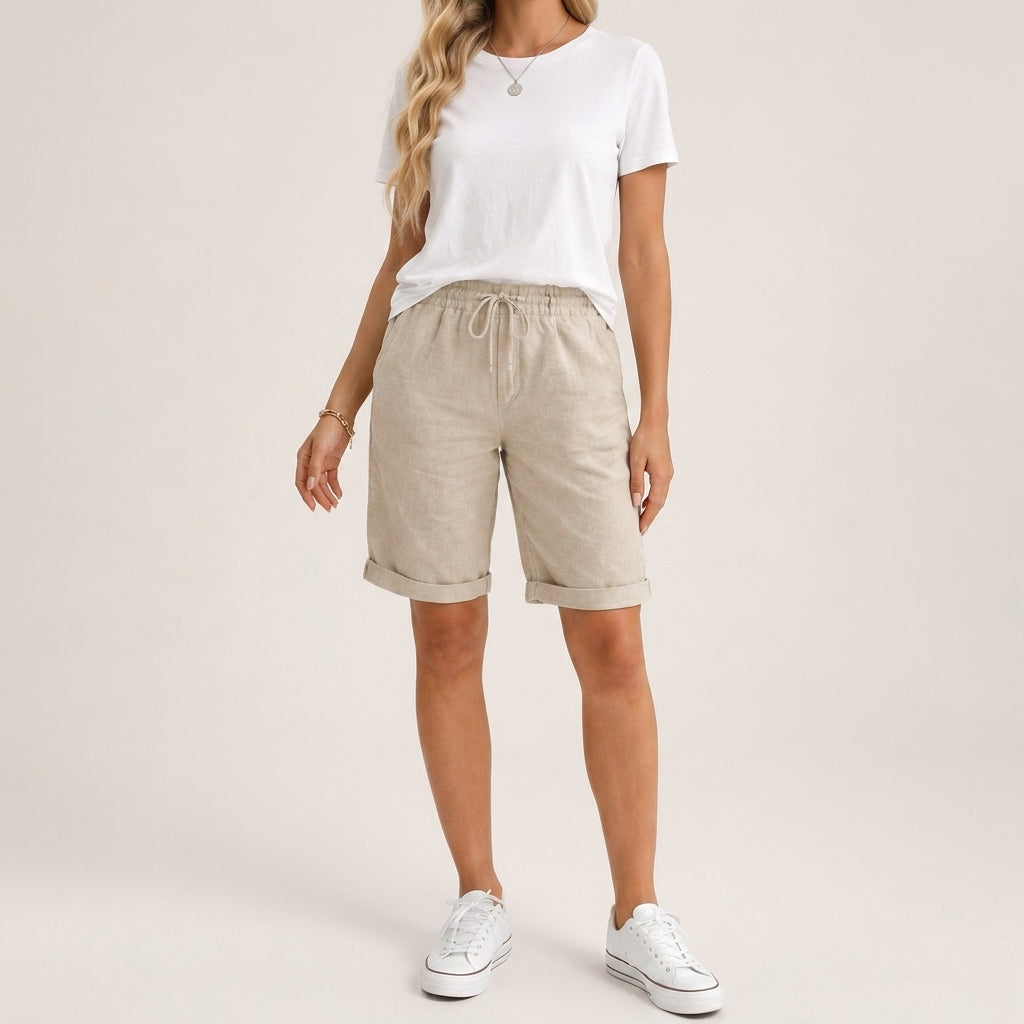 Amara Linen Capri Shorts