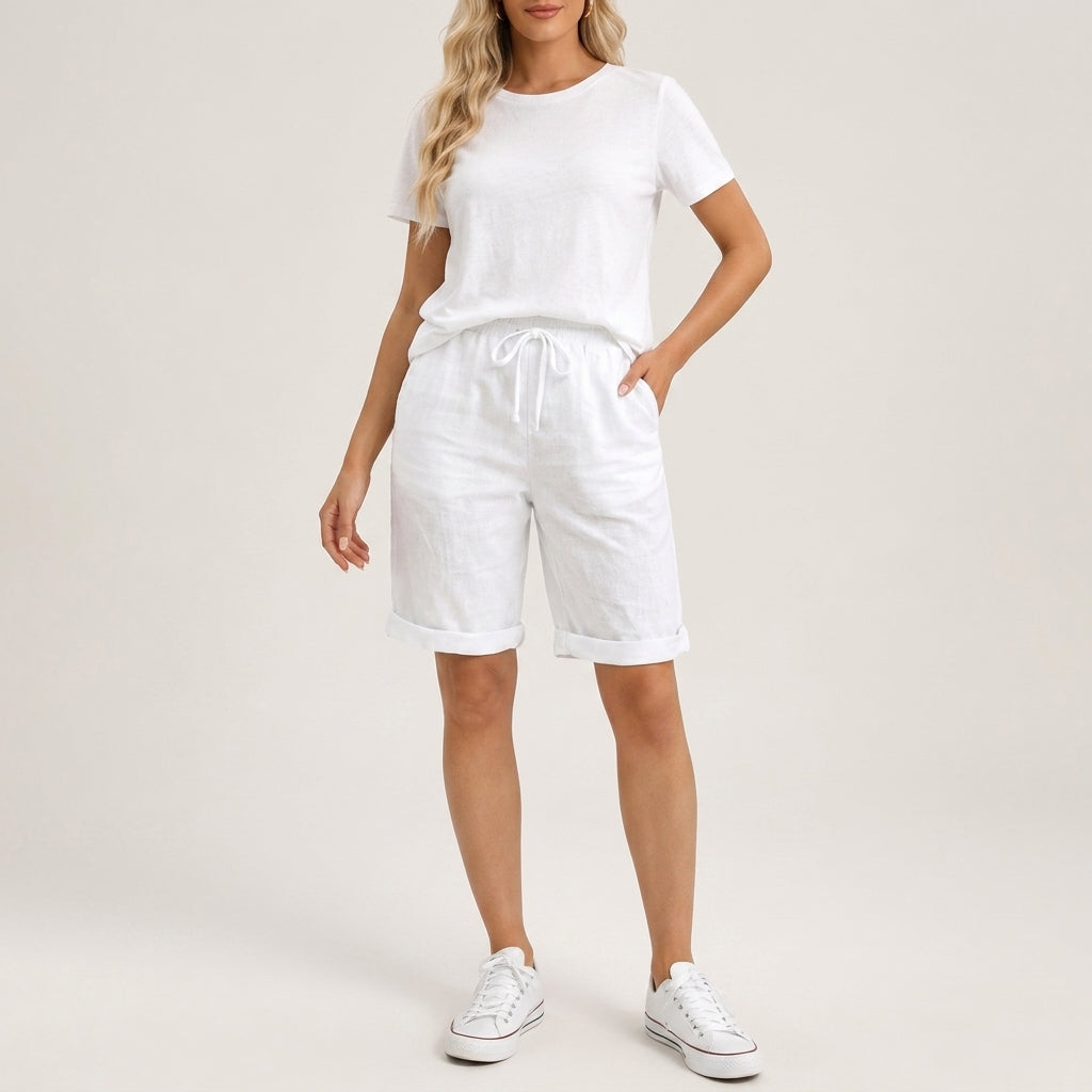 Amara Linen Capri Shorts