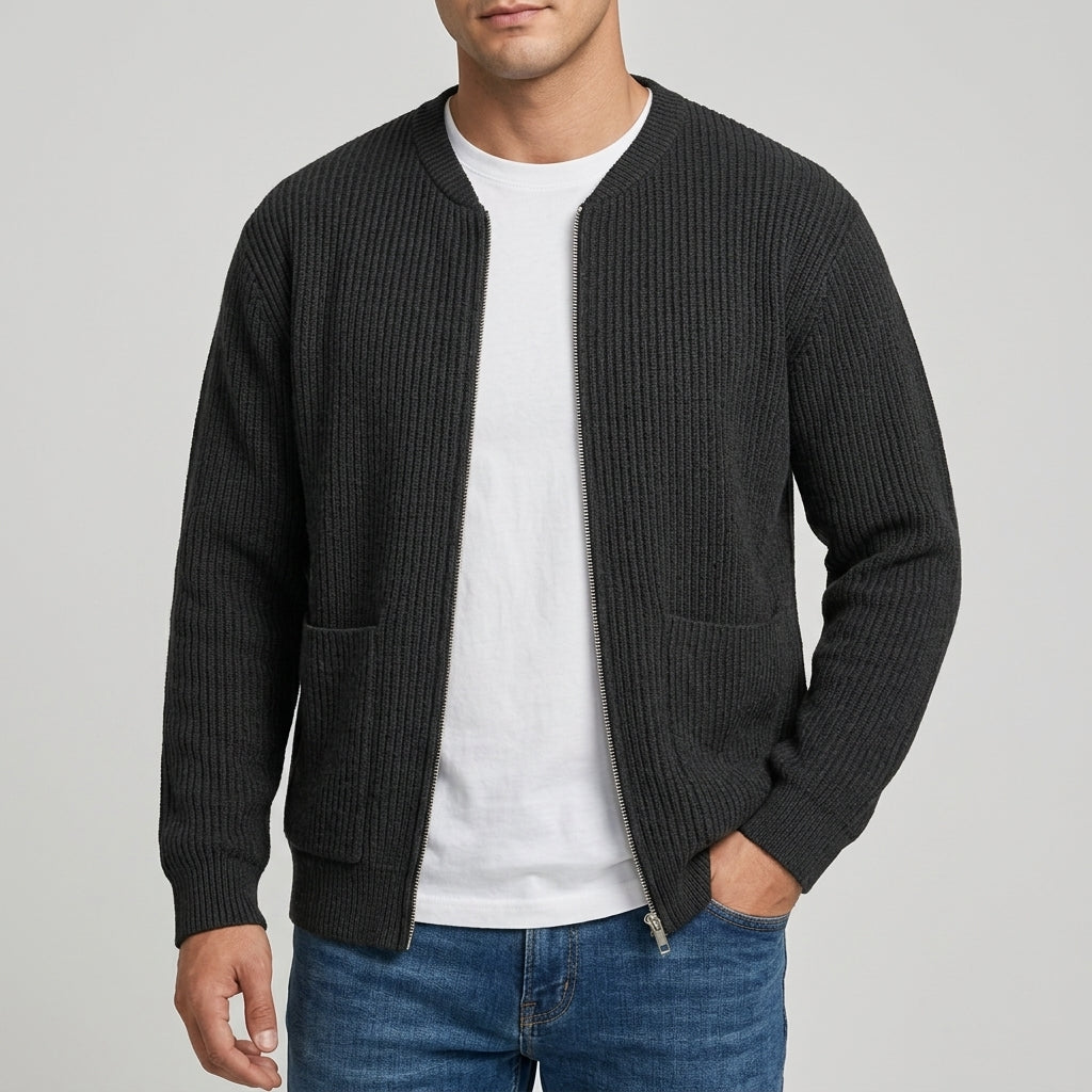 Lexington Ribbed Zip Cardigan