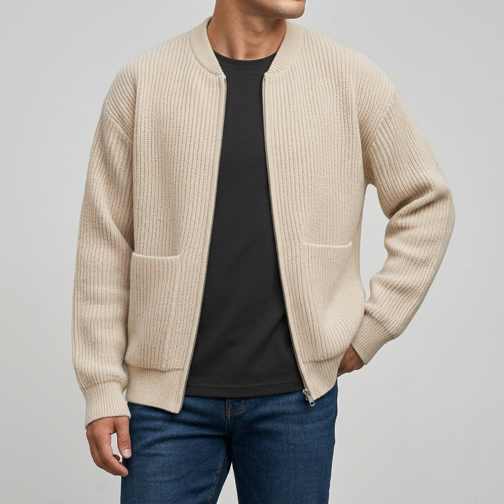 Lexington Ribbed Zip Cardigan