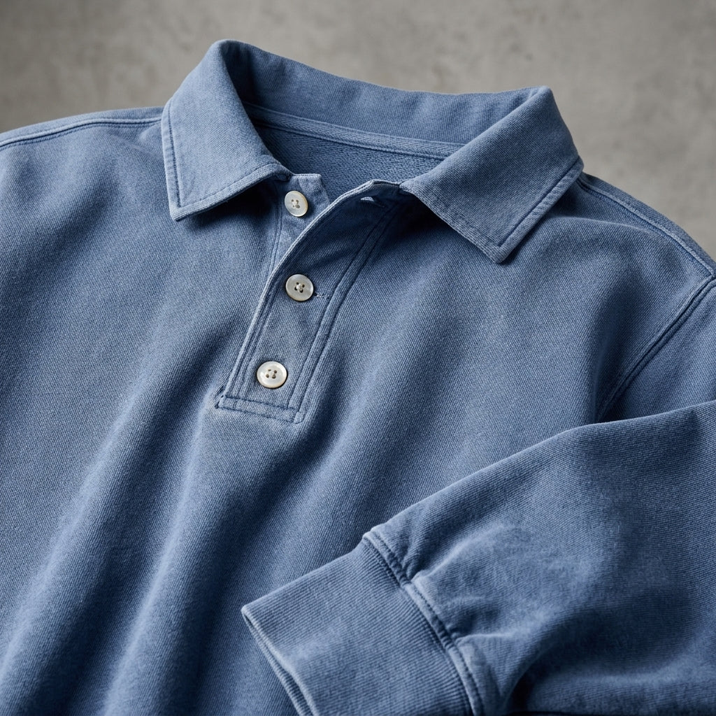 Everett Washed Polo Sweatshirt