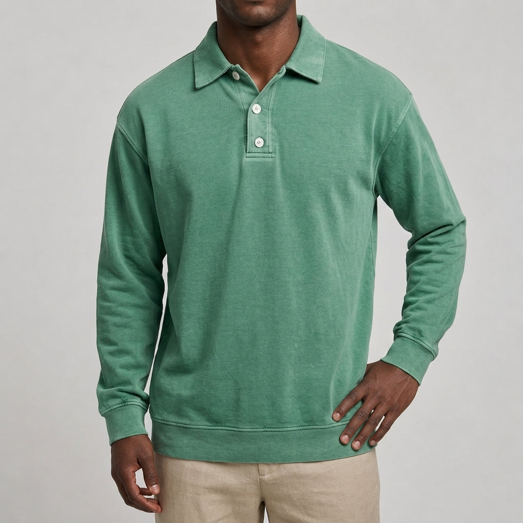 Everett Washed Polo Sweatshirt