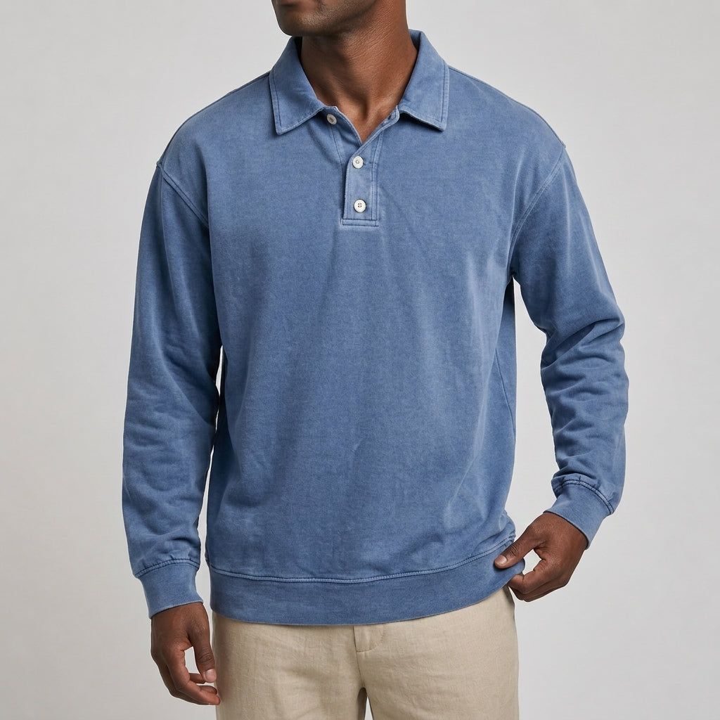 Everett Washed Polo Sweatshirt
