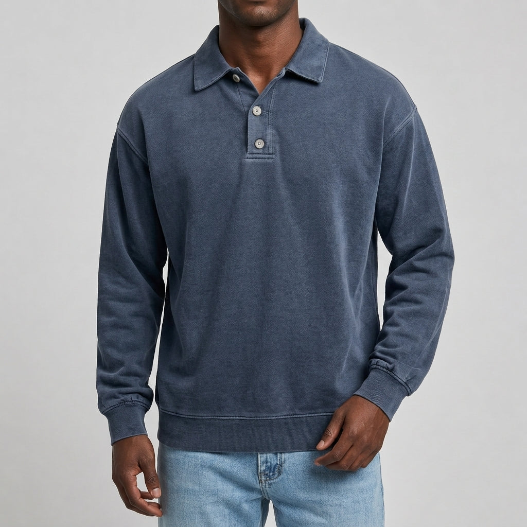 Everett Washed Polo Sweatshirt