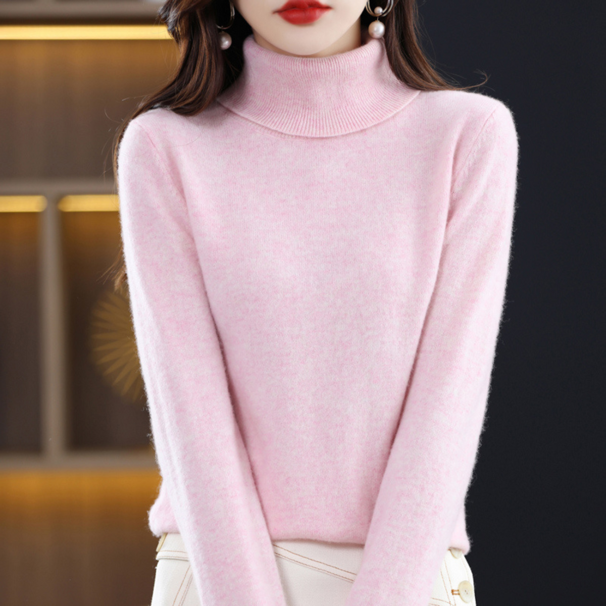 Elena Cashmere-Feel Turtleneck