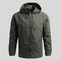 Men's Water-Repellent Hooded Shell Jacket, Mesh-Lined Utility Coat