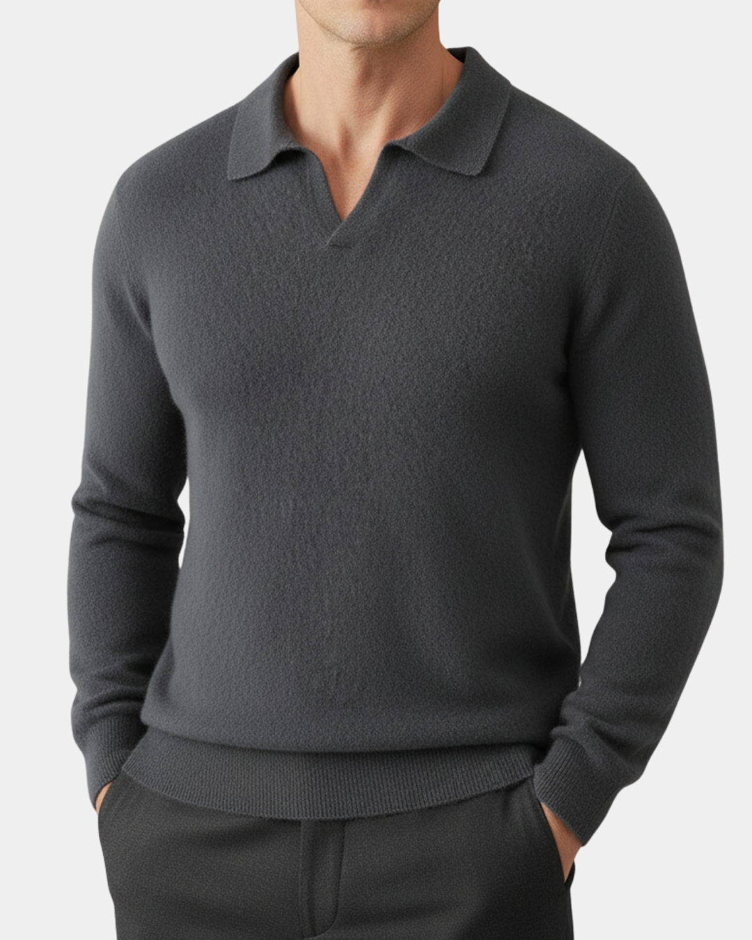 Ashford Cashmere-Feel Polo Sweater