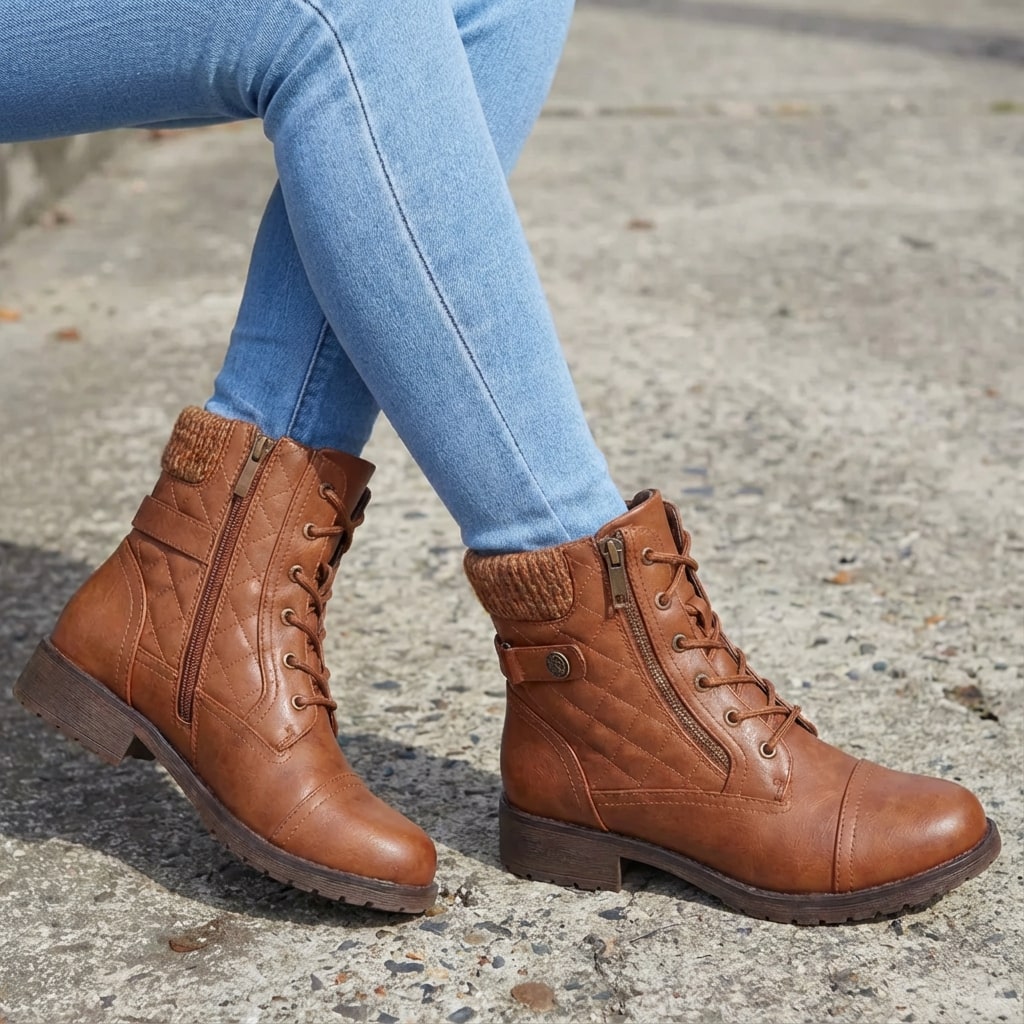 Ancona Faux Leather Ankle Boots