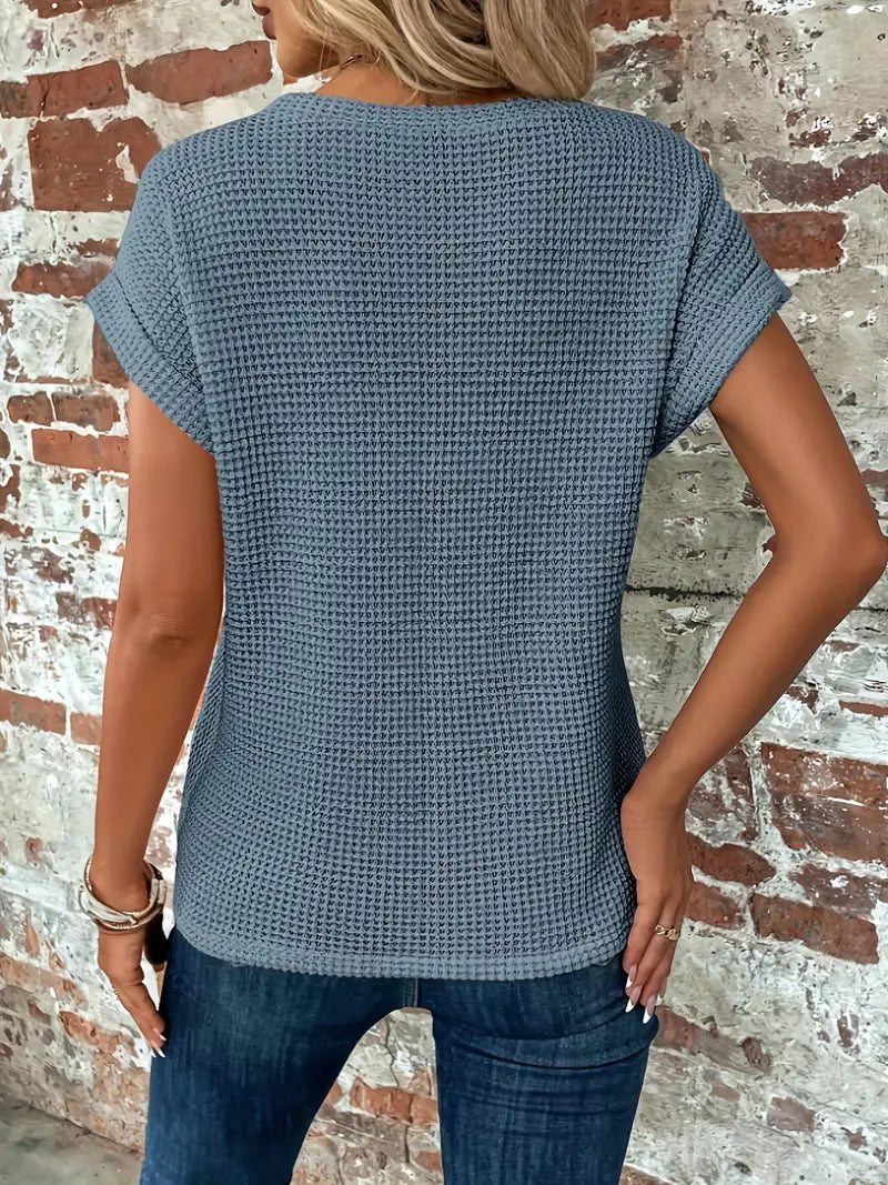 Women's Summer T-shirt with Short Sleeves and Crew Neck in Lightweight Fabric
