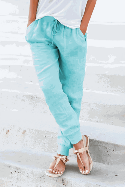 Tara | Women's Drawstring Jogger Pants with Elastic Ankle Cuffs
