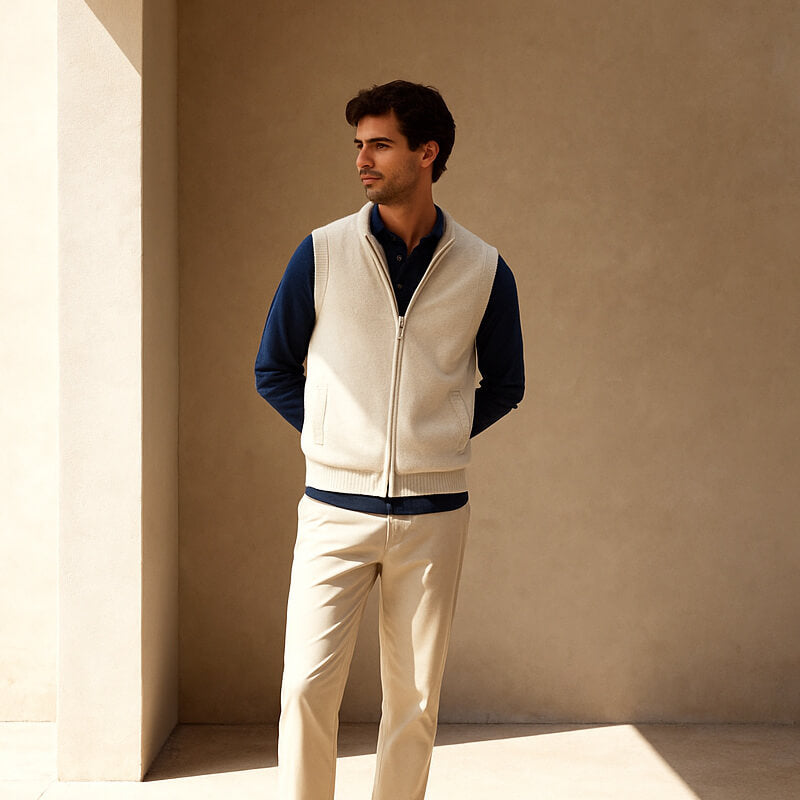 Harrington Cashmere-Feel Zip Vest