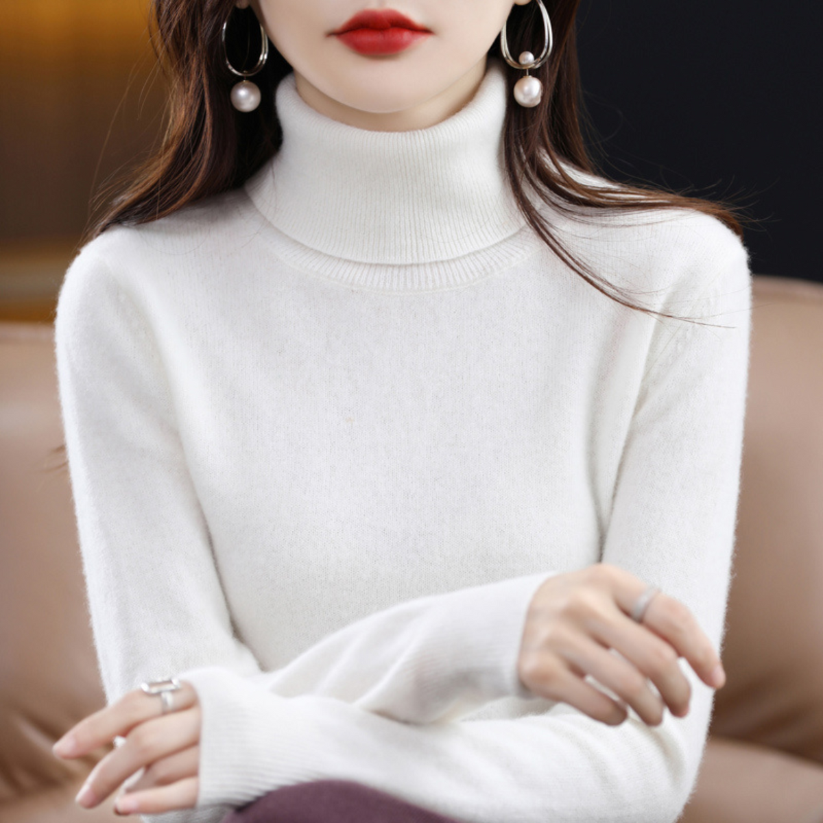 Elena Cashmere-Feel Turtleneck
