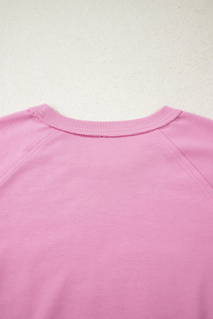 Pink Patchwork Top with Paisley Pattern, Valentine Hearts, and Long Sleeve English Embroidery