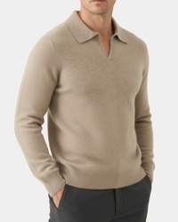 Ashford Cashmere-Feel Polo Sweater