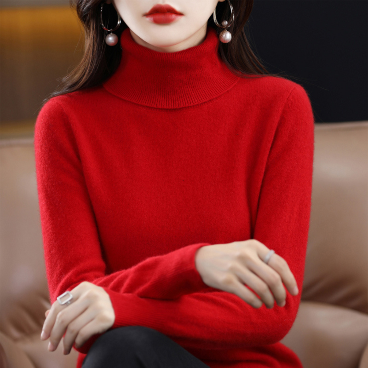 Elena Cashmere-Feel Turtleneck